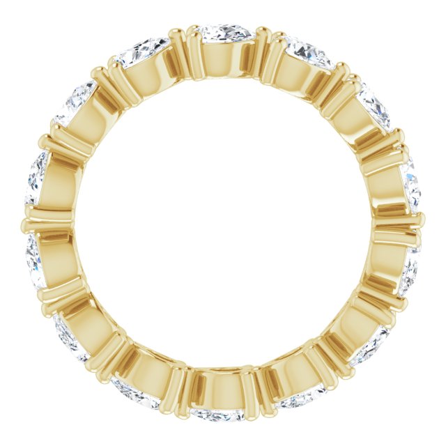 14K Gold Pear Natural Diamond Eternity Band – 4x3 mm Stones - Yellow Gold - view 2