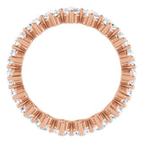 14K Gold Round Lab-Grown Diamond Eternity Band – 3 mm Stones - Rose Gold - view 2