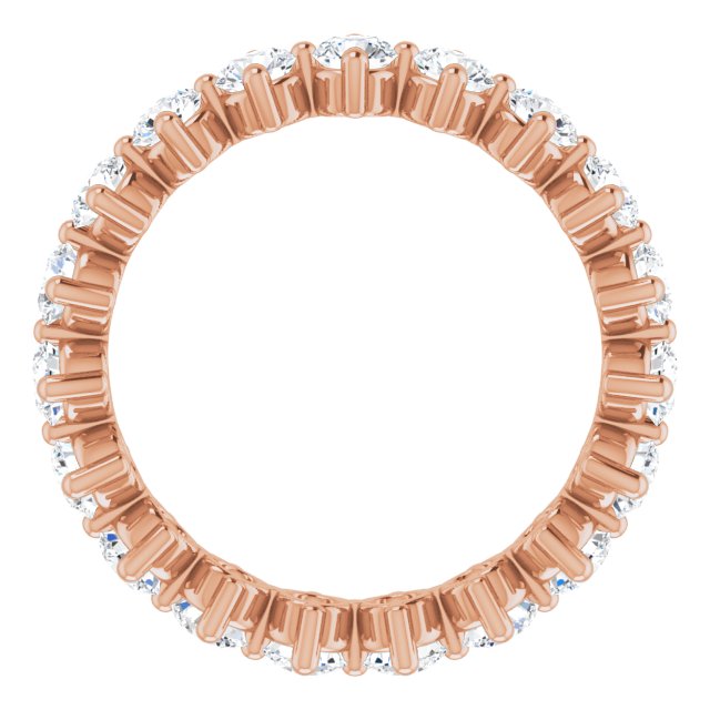 14K Gold Round Lab-Grown Diamond Eternity Band – 3 mm Stones - Rose Gold - view 2