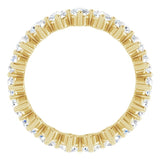 14K Gold Round Lab-Grown Diamond Eternity Band – 3 mm Stones - Yellow Gold - view 2