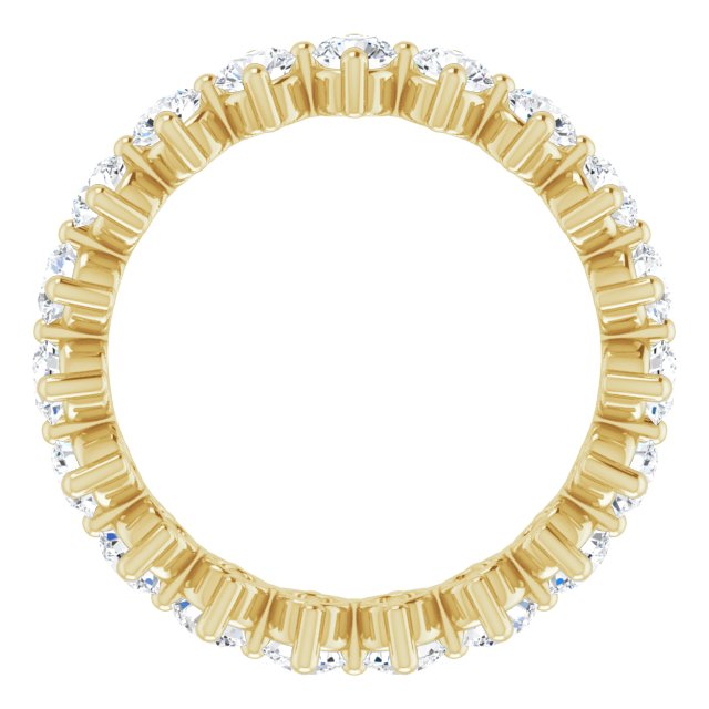 14K Gold Round Lab-Grown Diamond Eternity Band – 3 mm Stones - Yellow Gold - view 2