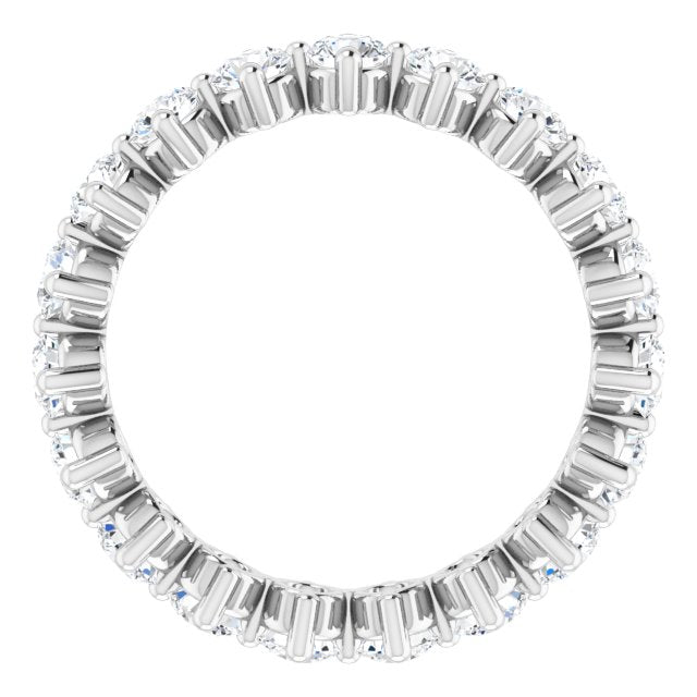 Platinum Round Lab-Grown Diamond Eternity Band – 3 mm Stones - view 2