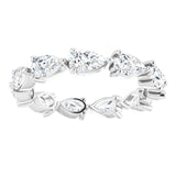 Platinum Pear Natural Diamond Eternity Band – 5x3 mm Stones - view 3