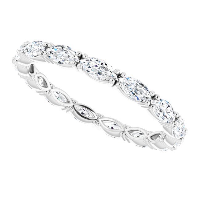 Platinum Marquise Lab-Grown Diamond Eternity Band – 4x2 mm Stones - view 5