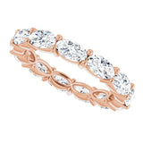 14K Gold Oval Lab-Grown Diamond Eternity Band – 5x3 mm Stones - Rose Gold - view 5