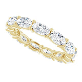 14K Gold Oval Lab-Grown Diamond Eternity Band – 5x3 mm Stones - Yellow Gold - view 5