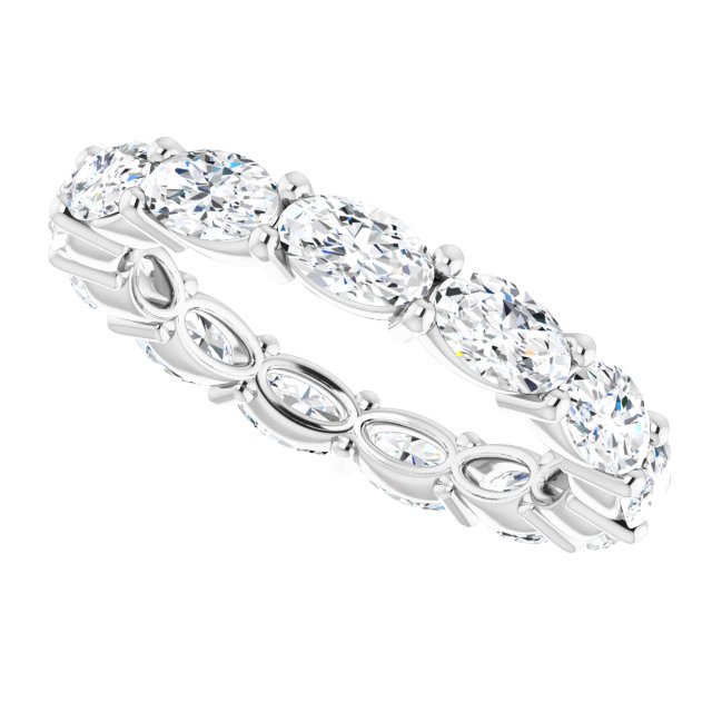 Platinum Oval Lab-Grown Diamond Eternity Band – 5x3 mm Stones - view 5