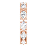 14K Gold Pear Natural Diamond Eternity Band – 5x3 mm Stones - Rose Gold - view 4