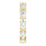 14K Gold Pear Natural Diamond Eternity Band – 5x3 mm Stones - Yellow Gold - view 4