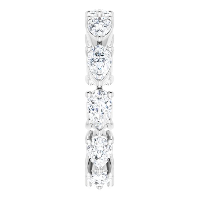 14K Gold Pear Natural Diamond Eternity Band – 5x3 mm Stones - White Gold - view 4