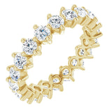 14K Gold Round Lab-Grown Diamond Eternity Band – 2.8 mm Stones - Yellow Gold