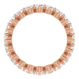 14K Gold Round Lab-Grown Diamond Eternity Band – 2.8 mm Stones - Rose Gold - view 2