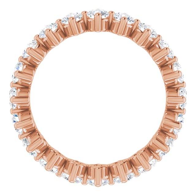14K Gold Round Lab-Grown Diamond Eternity Band – 2.8 mm Stones - Rose Gold - view 2