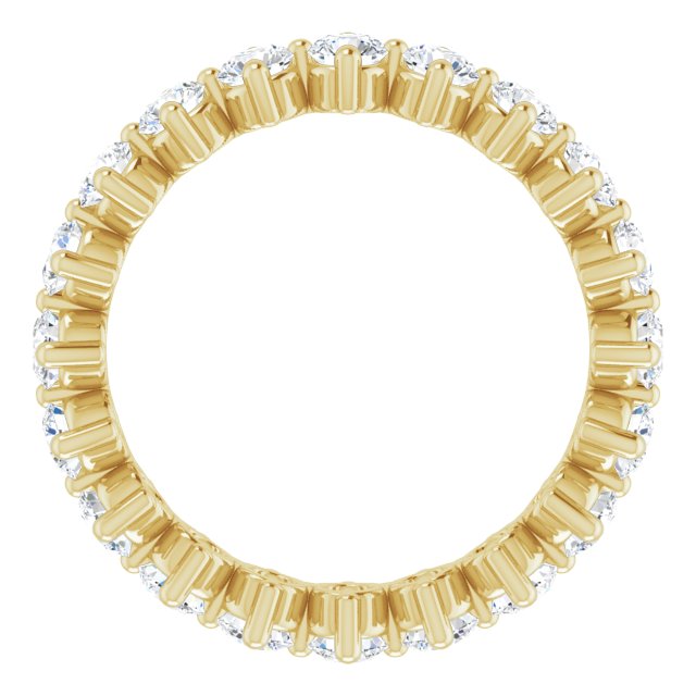 14K Gold Round Lab-Grown Diamond Eternity Band – 2.8 mm Stones - Yellow Gold - view 2