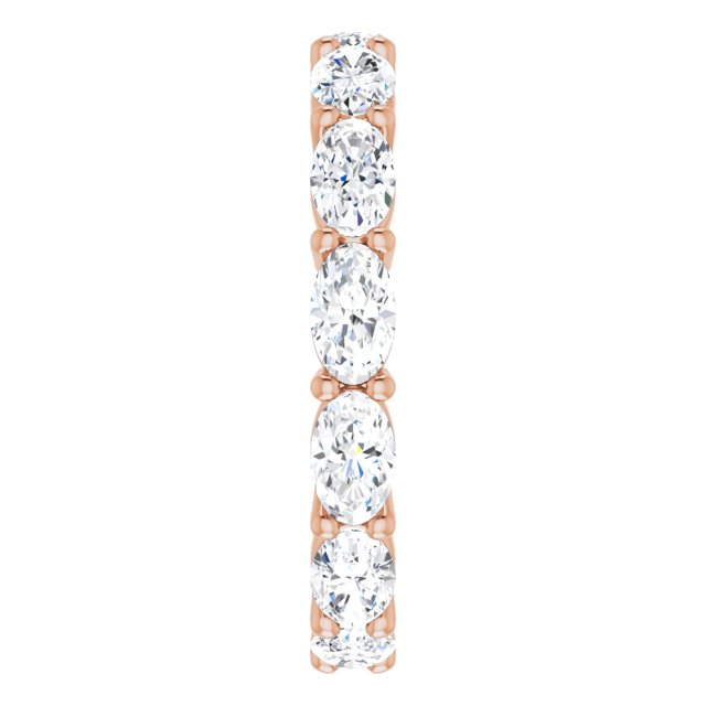 14K Gold Oval Lab-Grown Diamond Eternity Band – 5x3 mm Stones - Rose Gold - view 4