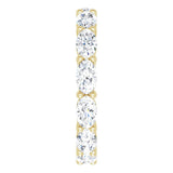 14K Gold Oval Natural Diamond Eternity Band – 5x3 mm Stones - Yellow Gold - view 4