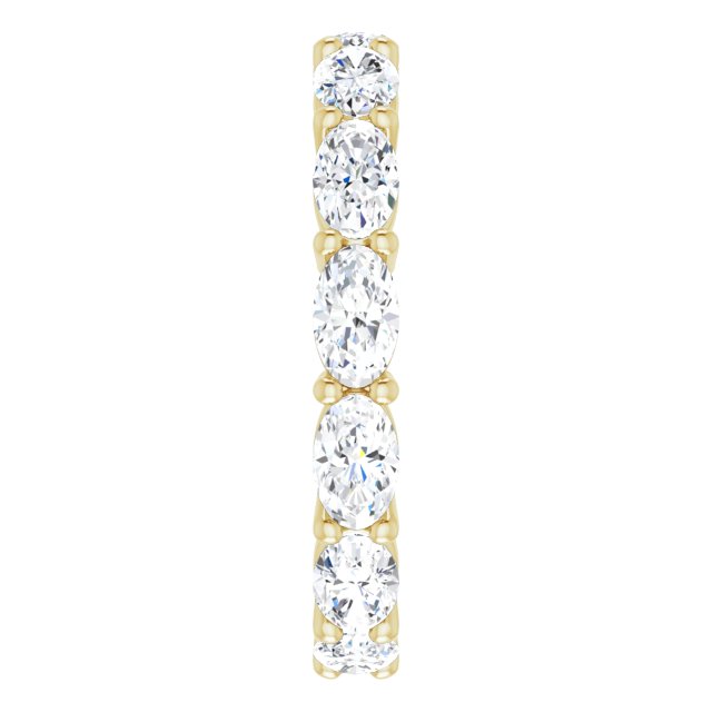 14K Gold Oval Lab-Grown Diamond Eternity Band – 5x3 mm Stones - Yellow Gold - view 4