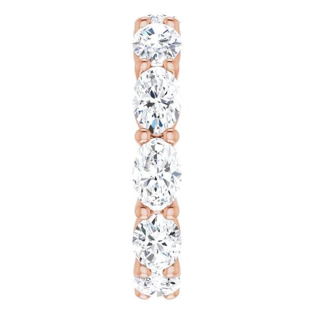 14K Gold Oval Lab-Grown Diamond Eternity Band – 6x4 mm Stones - Rose Gold - view 4