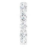 Platinum Oval Natural Diamond Eternity Band – 6x4 mm Stones - view 4