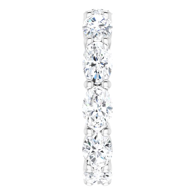 Platinum Oval Natural Diamond Eternity Band – 6x4 mm Stones - view 4