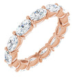 14K Gold Oval Lab-Grown Diamond Eternity Band – 5x3 mm Stones - Rose Gold