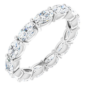 Platinum Oval Lab-Grown Diamond Eternity Band – 5x3 mm Stones