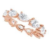 14K Gold Pear Lab-Grown Diamond Eternity Band – 5.5x3.5 mm Stones - Rose Gold - view 5