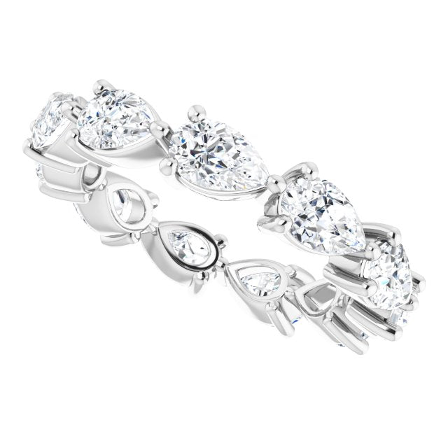 Platinum Pear Natural Diamond Eternity Band – 5.5x3.5 mm Stones - view 5