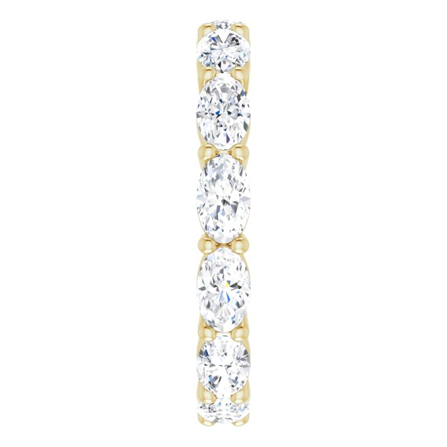 14K Gold Oval Natural Diamond Eternity Band – 5x3 mm Stones - Yellow Gold - view 4