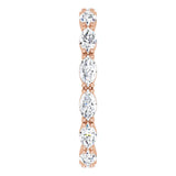 14K Gold Marquise Lab-Grown Diamond Eternity Band – 4.3x2.25 mm Stones - Rose Gold - view 4