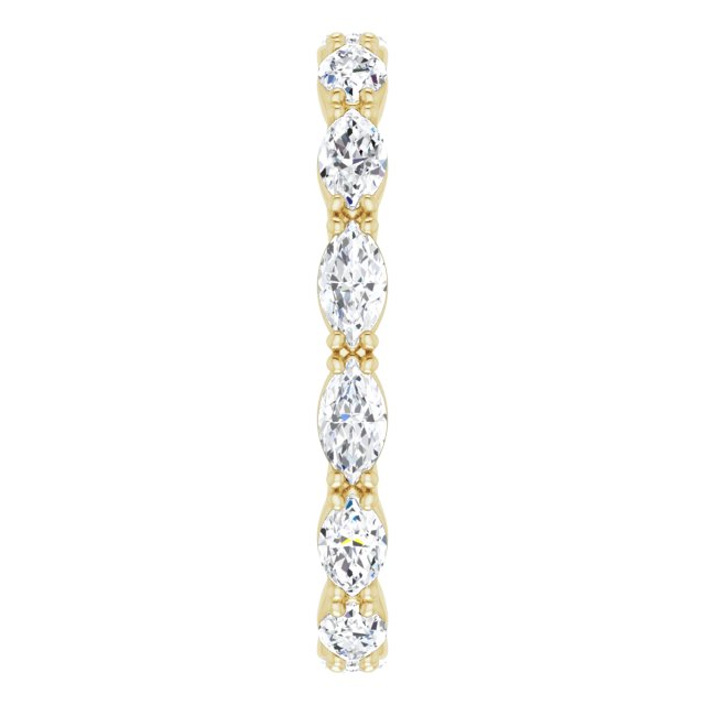 14K Gold Marquise Lab-Grown Diamond Eternity Band – 4.3x2.25 mm Stones - Yellow Gold - view 4
