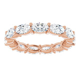 14K Gold Oval Lab-Grown Diamond Eternity Band – 5x3 mm Stones - Rose Gold - view 3