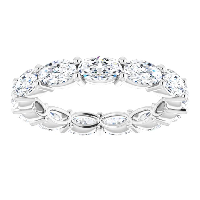Platinum Oval Lab-Grown Diamond Eternity Band – 5x3 mm Stones - view 3
