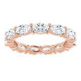 14K Gold Oval Lab-Grown Diamond Eternity Band – 5x3 mm Stones - Rose Gold - view 3