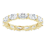14K Gold Oval Lab-Grown Diamond Eternity Band – 5x3 mm Stones - Yellow Gold - view 3
