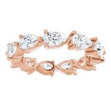 14K Gold Pear Lab-Grown Diamond Eternity Band – 5.5x3.5 mm Stones - Rose Gold - view 3