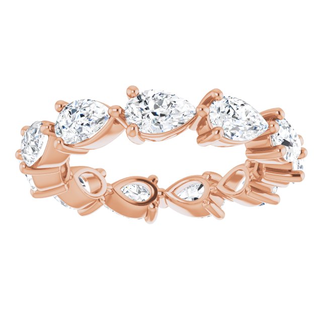 14K Gold Pear Lab-Grown Diamond Eternity Band – 5.5x3.5 mm Stones - Rose Gold - view 3