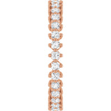 14K Gold Round Lab-Grown Diamond Eternity Band – 1.7 mm Stones - Rose Gold - view 4