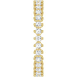 14K Gold Round Lab-Grown Diamond Eternity Band – 1.7 mm Stones - Yellow Gold - view 4