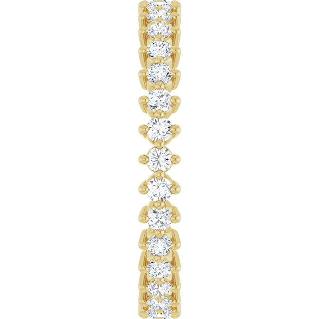 14K Gold Round Lab-Grown Diamond Eternity Band – 1.7 mm Stones - Yellow Gold - view 4