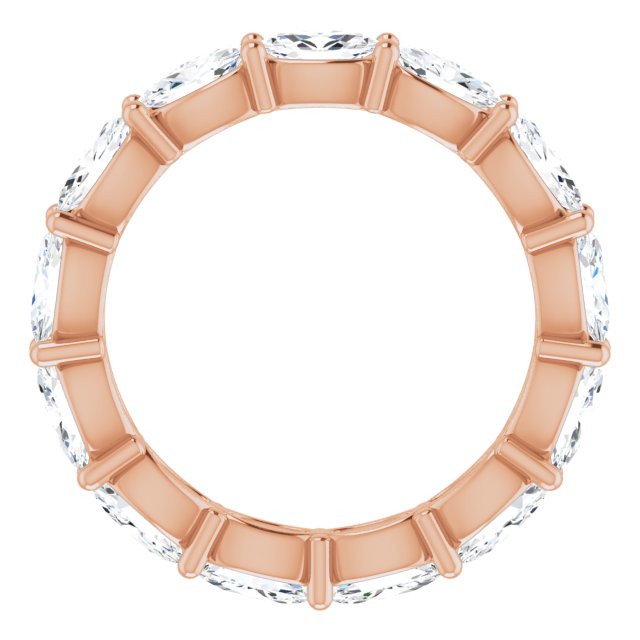 14K Gold Oval Lab-Grown Diamond Eternity Band – 5x3 mm Stones - Rose Gold - view 2