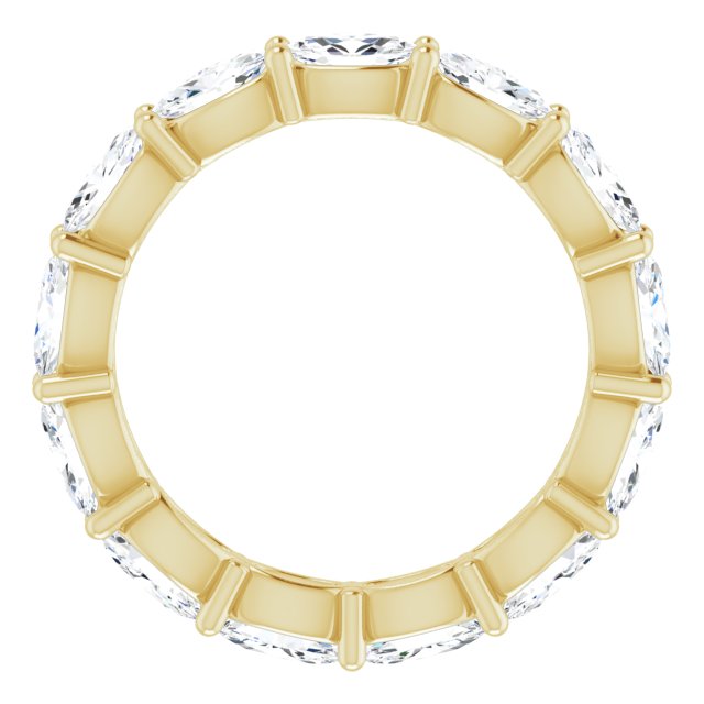 14K Gold Oval Lab-Grown Diamond Eternity Band – 5x3 mm Stones - Yellow Gold - view 2