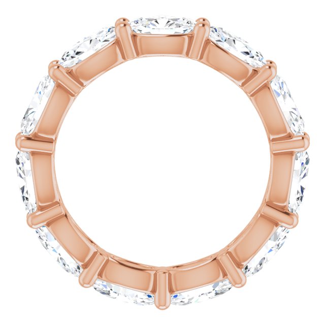 14K Gold Oval Lab-Grown Diamond Eternity Band – 6x4 mm Stones - Rose Gold - view 2