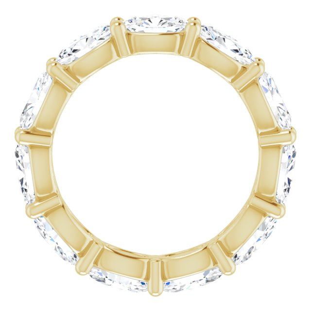 14K Gold Oval Lab-Grown Diamond Eternity Band – 6x4 mm Stones - Yellow Gold - view 2