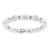 Platinum Marquise Natural Diamond Eternity Band – 4.5x2.5 mm Stones - view 3