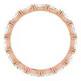 14K Gold Marquise Lab-Grown Diamond Eternity Band – 4x2 mm Stones - Rose Gold - view 2