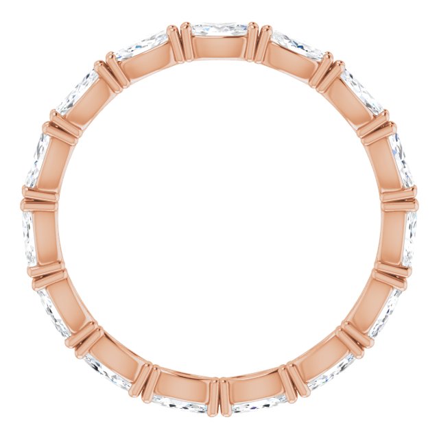 14K Gold Marquise Lab-Grown Diamond Eternity Band – 4x2 mm Stones - Rose Gold - view 2