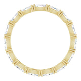 14K Gold Marquise Natural Diamond Eternity Band – 4x2 mm Stones - Yellow Gold - view 2