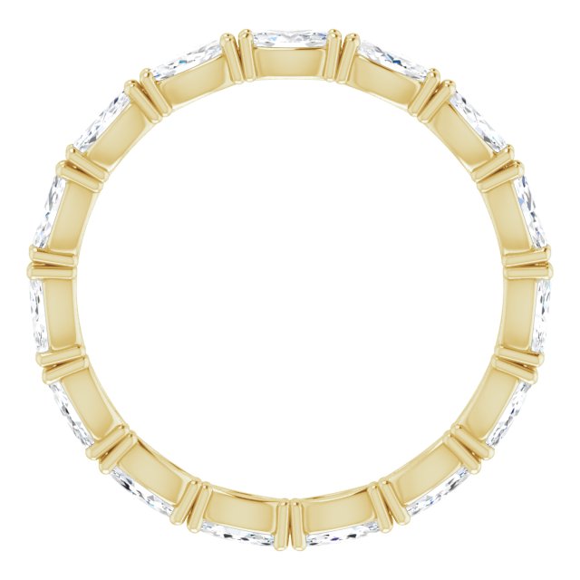 14K Gold Marquise Natural Diamond Eternity Band – 4x2 mm Stones - Yellow Gold - view 2