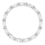 14K Gold Marquise Natural Diamond Eternity Band – 4x2 mm Stones - White Gold - view 2